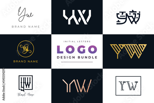 Initial letters YW Logo Design Bundle