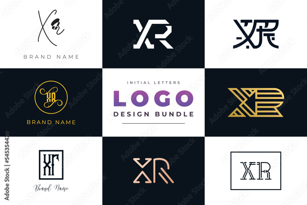 Initial letters XR Logo Design Bundle