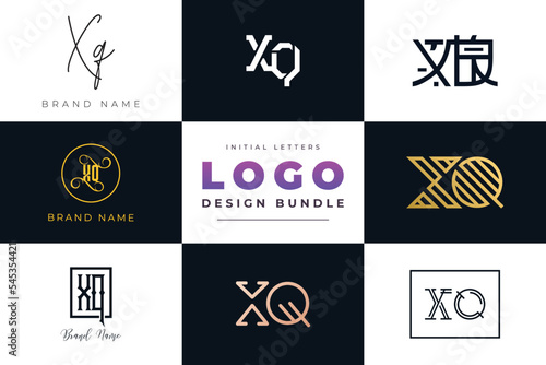 Initial letters XQ Logo Design Bundle