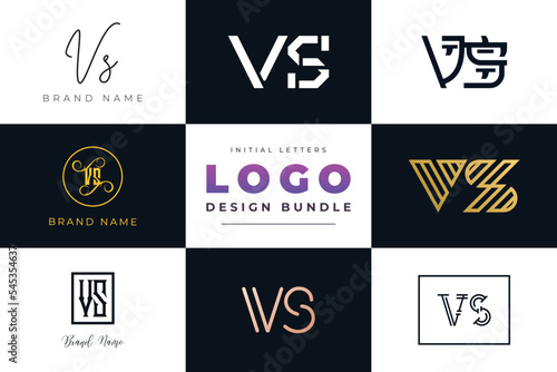 Initial letters VS Logo Design Bundle