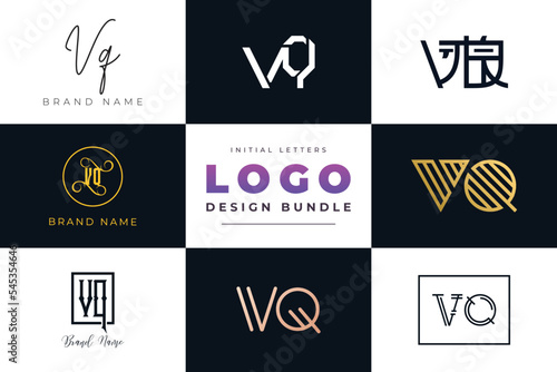 Initial letters VQ Logo Design Bundle