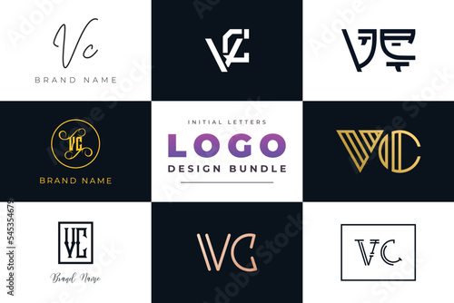 Initial letters VC Logo Design Bundle