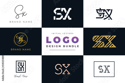 Initial letters SX Logo Design Bundle