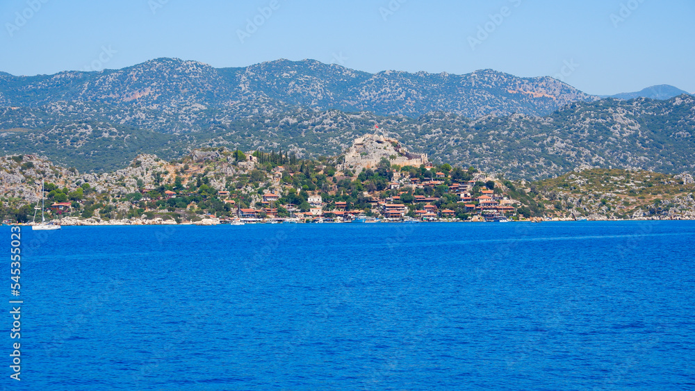 Sea View and Kalekoy, Simena, Kekova, Demre, Antalya,Turkey.