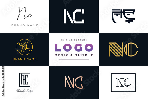 Initial letters NC Logo Design Bundle