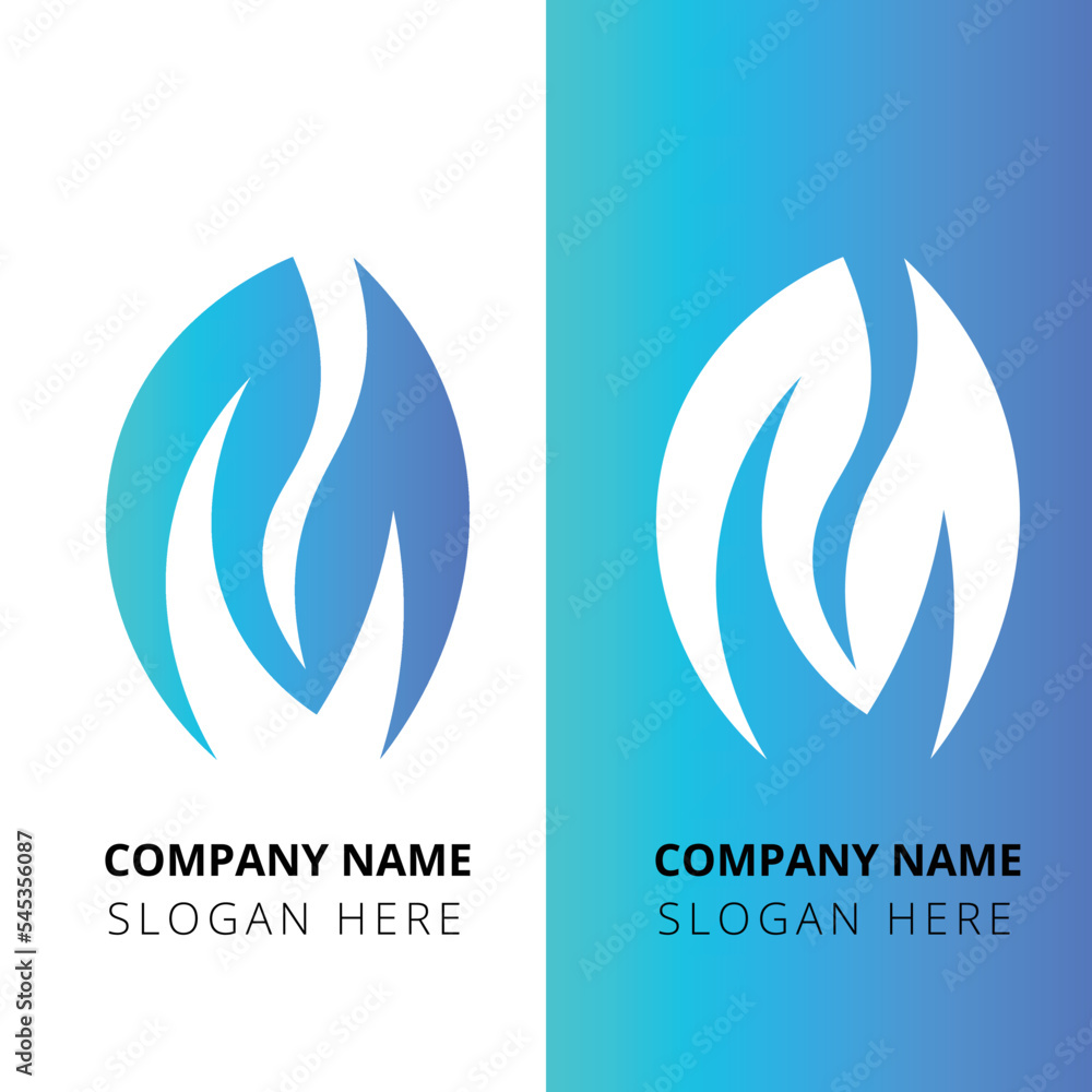 Fototapeta premium M letter nature logo design templates