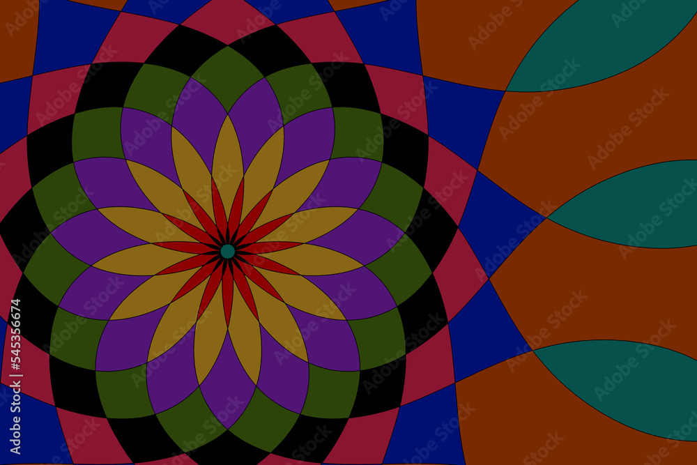 abstract colorful background with circles kaleidoscope