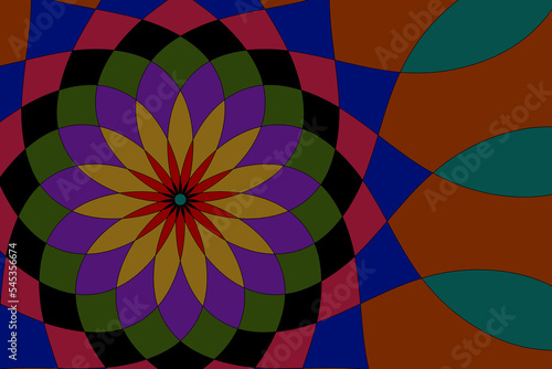 abstract colorful background with circles kaleidoscope
