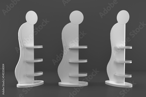 White 3d product display stand 3d illustration photo