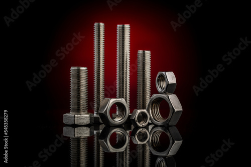 stainless steel fasteners nuts and bolts for different industrial applications  photo