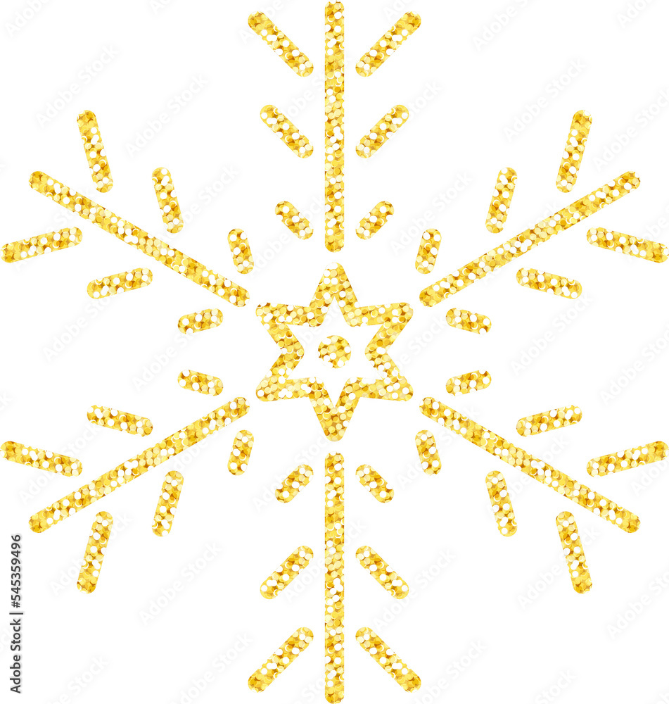 Gold glitter texture snowflake. Gold glitter texture snowflake.