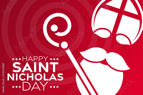 Happy Saint Nicholas Day. Vector illustration. Holiday poster. photo