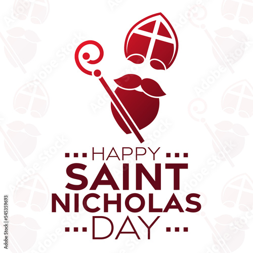 Happy Saint Nicholas Day. Vector illustration. Holiday poster.