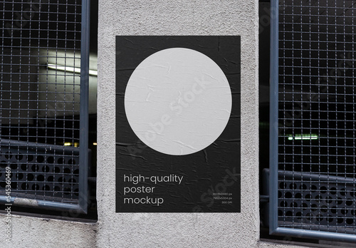 Concrete Wall Outdoor Advertising Poster Mockup