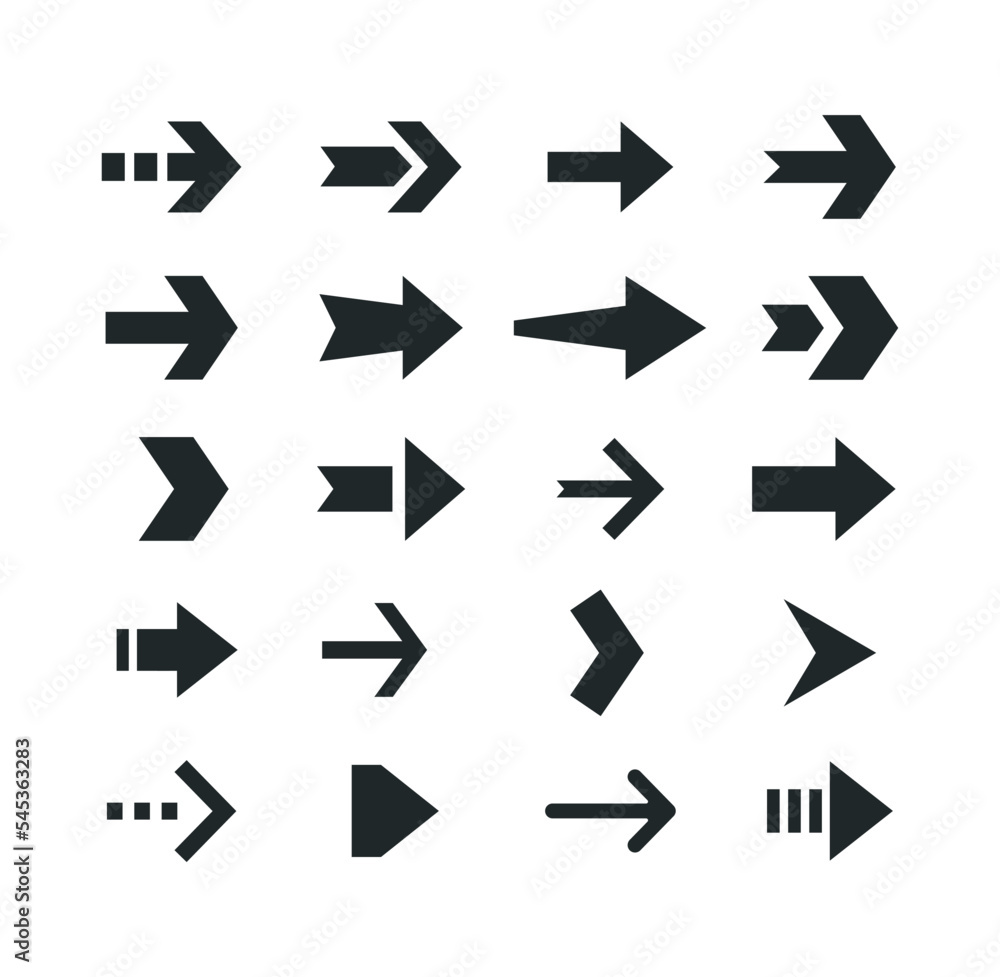 Arrow icons isolated. Set different arrows or web designs. Vector illustration Arrow icons isolated. Set different arrows or web designs. Vector illustration