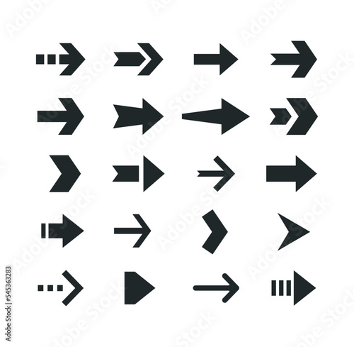 Arrow icons isolated. Set different arrows or web designs. Vector illustration