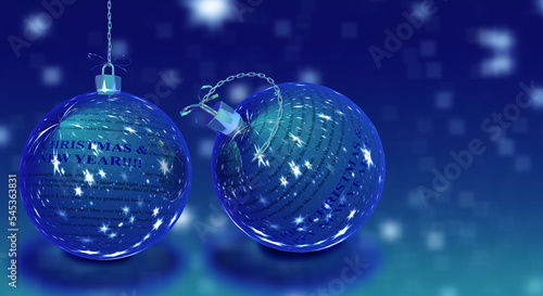 xmas christmas balls with wishes text on it - 3d rendering
