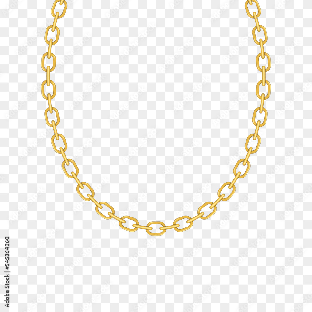 Gold chain isolated. Vector necklace illustration. Gold chain isolated. Vector necklace illustration.