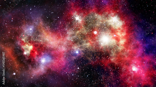 Cosmic background with nebulas and stars  beautiful picture of the universe with galaxies  cosmic nebulae and stars  science fiction 3D illustration.