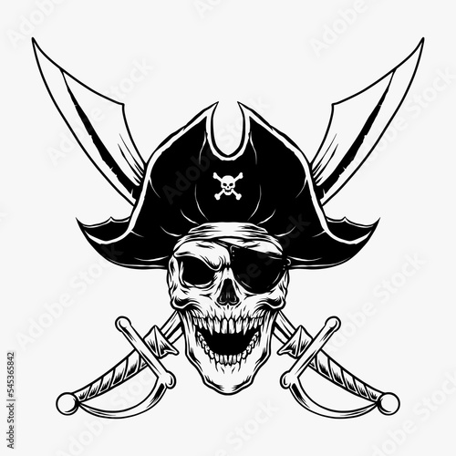 pirate skull vector illustration