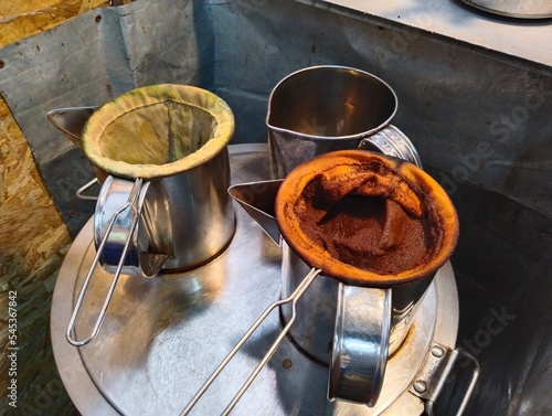 Cups and tea making equipment