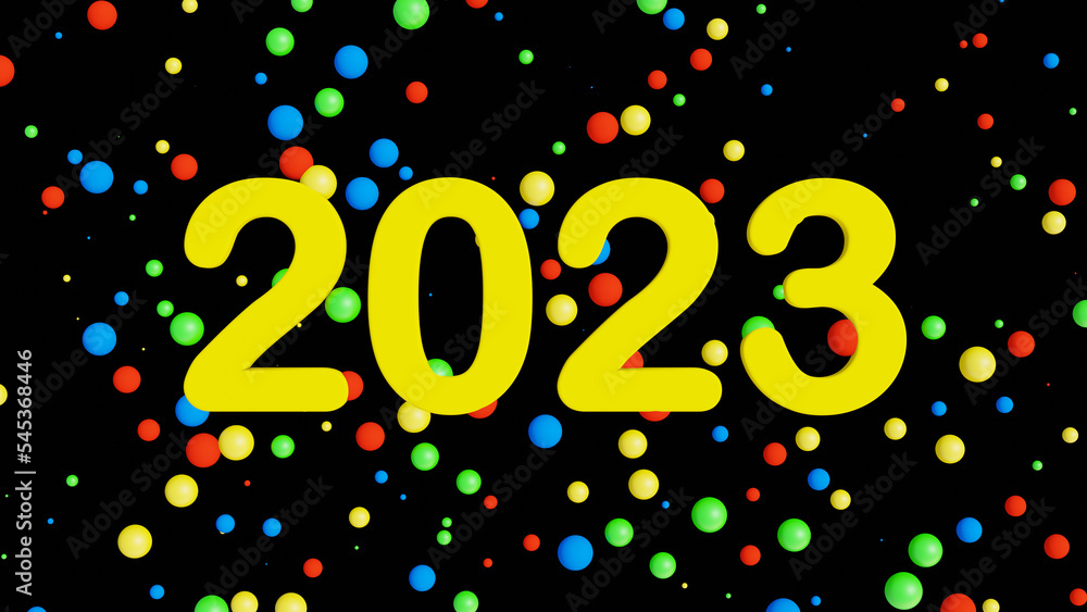 Happy new year 2023 wallpaper, Happy new year Background, 3d render Happy new year 2023 wallpaper, Happy new year Background, 3d render