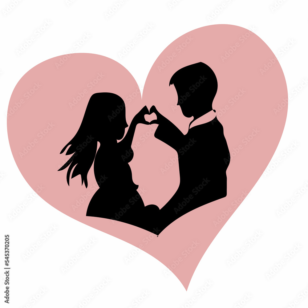 Happy couple, family, boyfriend and girlfriend or husband and wife, in love. Outline illustration. Can be used for invitation layouts, cards, tattoos, backgrounds, photo and social media Happy couple, family, boyfriend and girlfriend or husband and wife, in love. Outline illustration. Can be used for invitation layouts, cards, tattoos, backgrounds, photo and social media