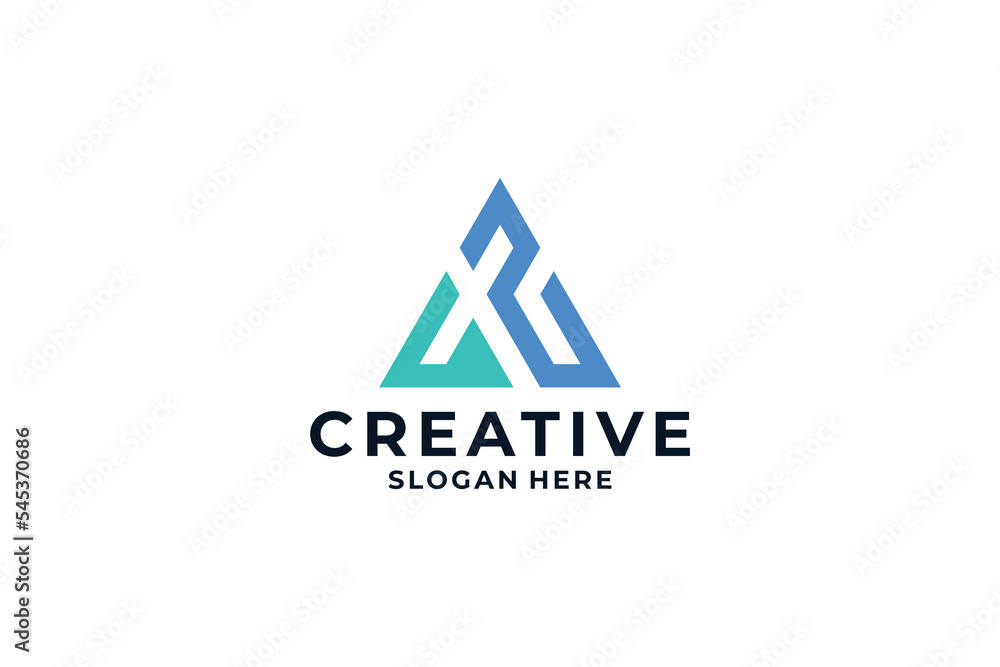 Letter A logo design with creative triangle concept. Letter A logo design with creative triangle concept.