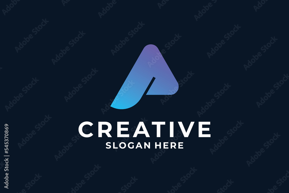 Creative Letter A logo design with creative triangle concept. Creative Letter A logo design with creative triangle concept.