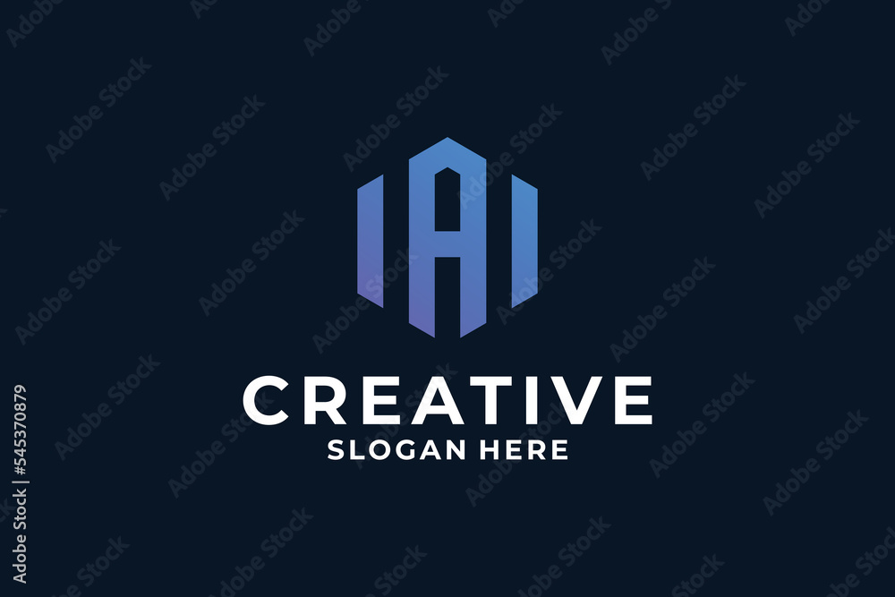 Abstract initial letter A logo design. Abstract initial letter A logo design.