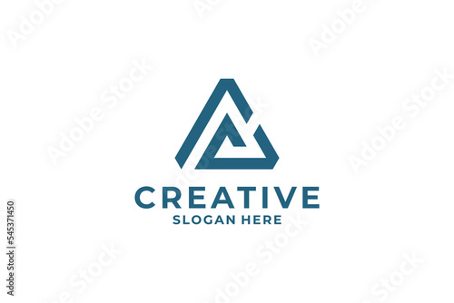 Creative letter A logo design template.