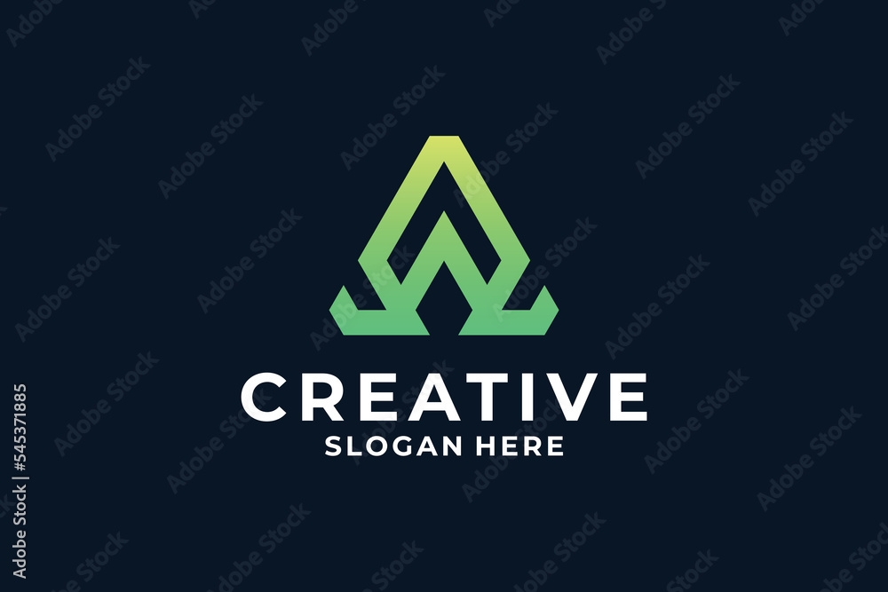 letter A with triangle logo design concept. letter A with triangle logo design concept.