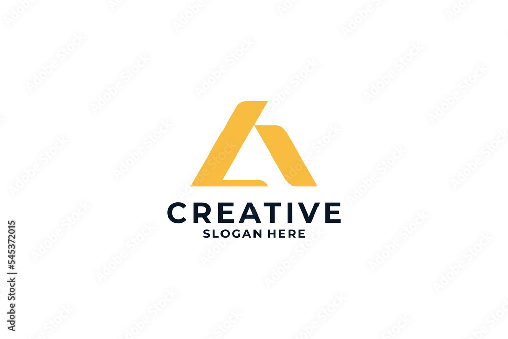 Creative letter A with unique concept logo design. Creative letter A with unique concept logo design.
