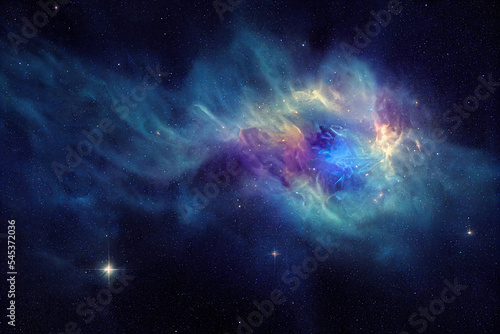 Space nebula, colorful abstract background © NadiaArts