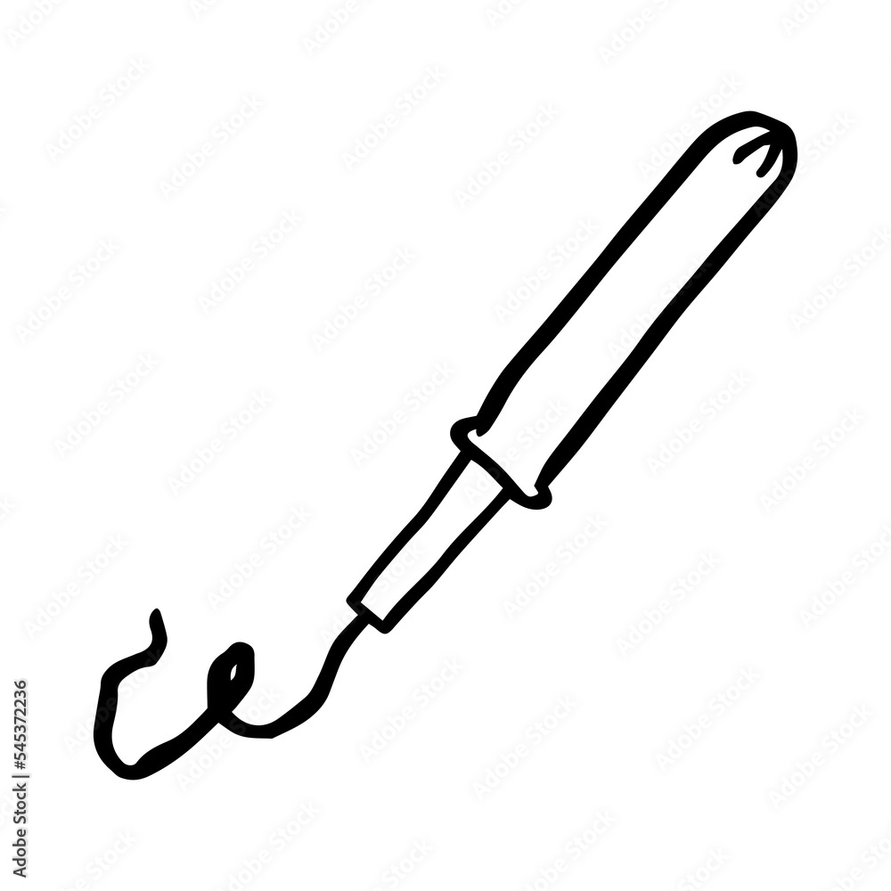 The tampon with applicator doodle icon, vector line illustration