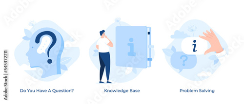 Set Of 3 Vector FAQ Concepts