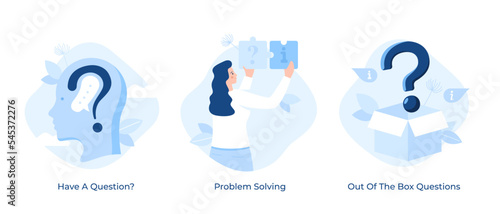 Set Of 3 Vector FAQ Concepts