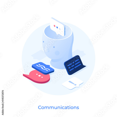 Vector Isometric Icon. Head Concepts