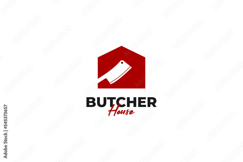 Butcher house logo design vector illustration idea Butcher house logo design vector illustration idea
