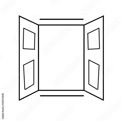 Glass Frame Outline Symbol. Premium Quality Isolated Window Element In Trendy Style.