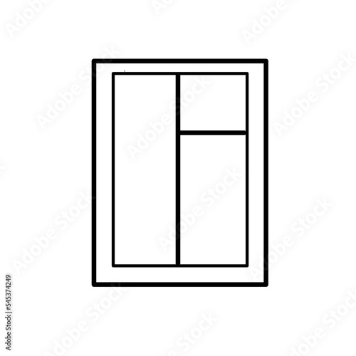 Glass Frame Outline Symbol. Premium Quality Isolated Window Element In Trendy Style.