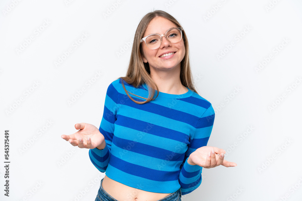 Young beautiful blonde woman isolated on white background happy and smiling Young beautiful blonde woman isolated on white background happy and smiling