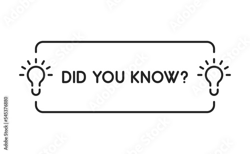 did you know thin line banner with two bulb