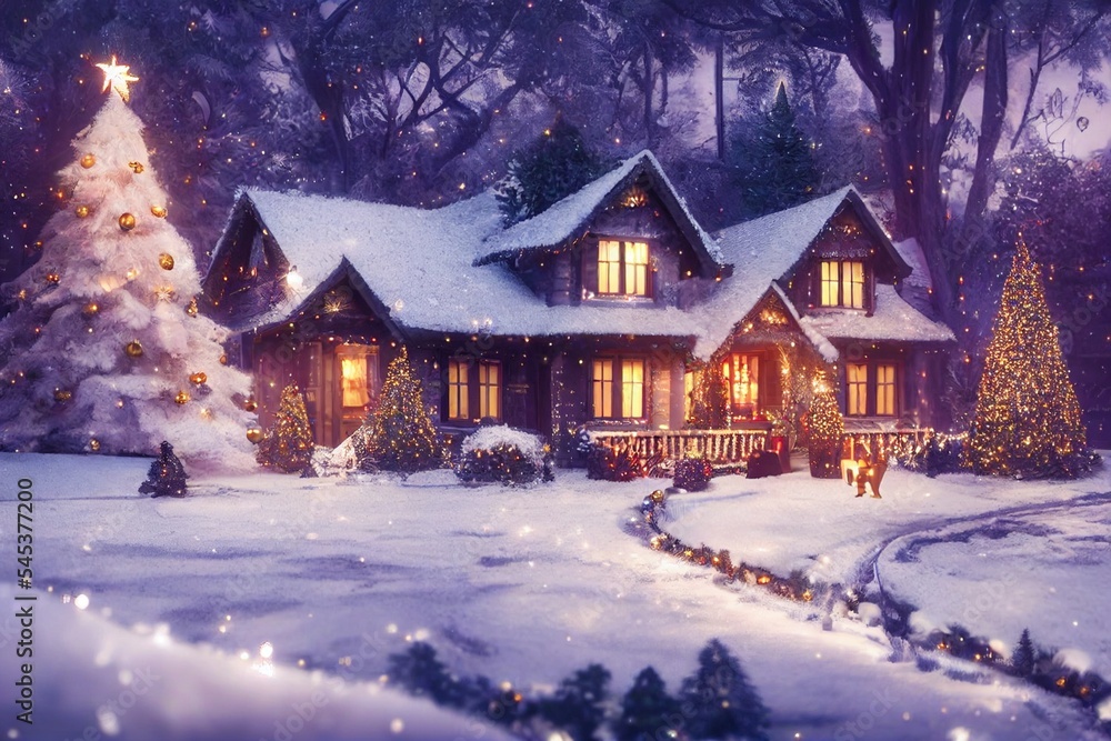 house in the winter, christmas celebrations house in the winter, christmas celebrations