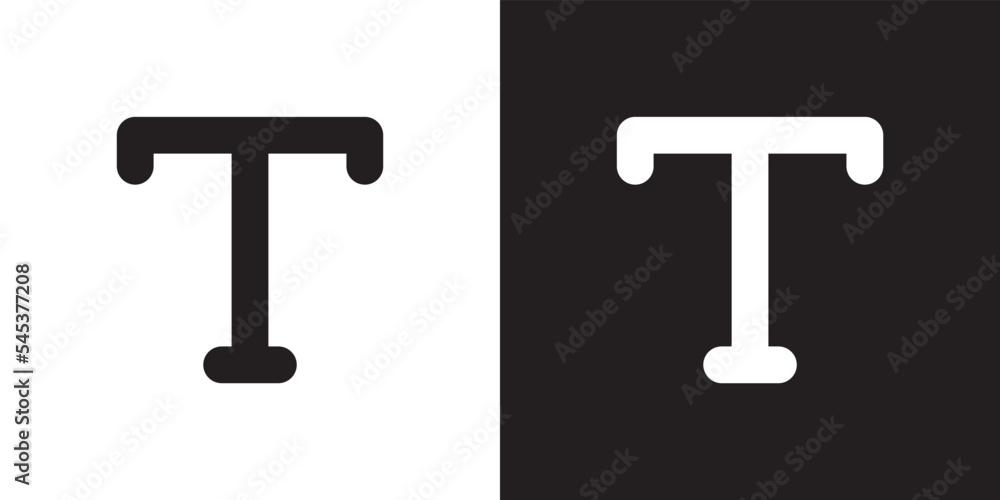 Letter T, text button icon vector in clipart concept Letter T, text button icon vector in clipart concept