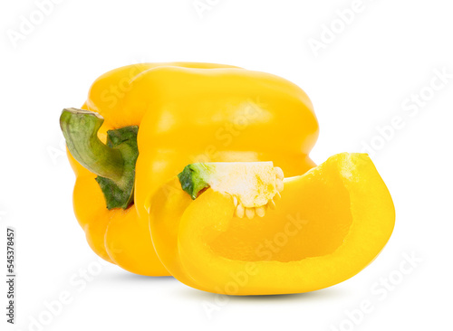 Sweet yellow pepper isolated on transparent png photo