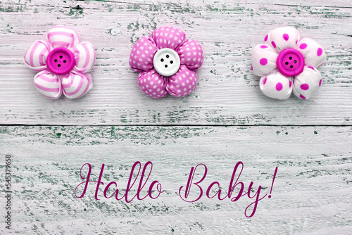 Hallo Baby! - Glückwunsch zur Geburt - pink