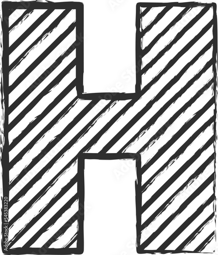 Sketch chalk style serif font handdrawn art. Chalked contour bold uppercase letters, filled with chalky lines. Decoration grunge dash elements for sketchy graphic or chalk board classroom design