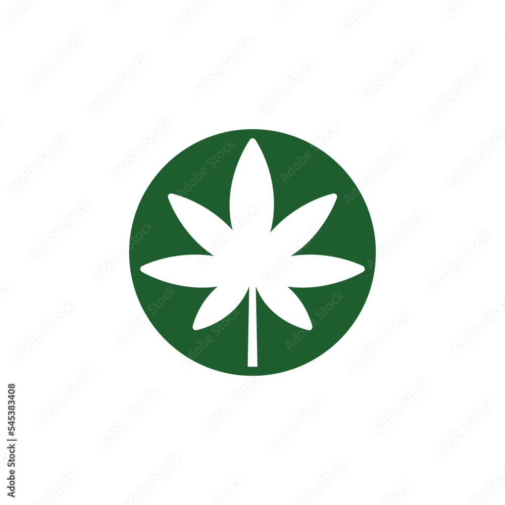 Leaf cannabis icon vector logo template Leaf cannabis icon vector logo template