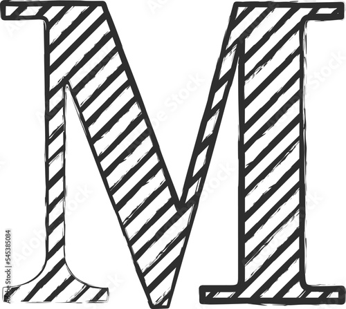Slika na platnu Sketch chalk style sans serif font handdrawn art